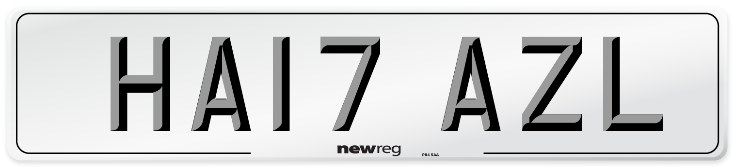HA17 AZL Number Plate from New Reg